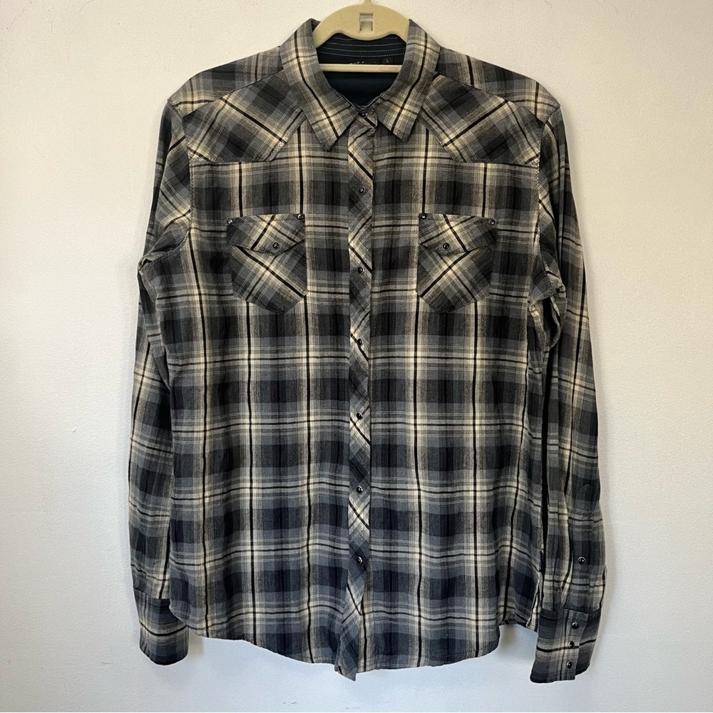 Kuhl Plaid Pearl Snap Button Western Long Sleeve Shirt Women’s Size Large